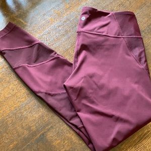 NWOT Lululemon Burgundy Legging Size 12